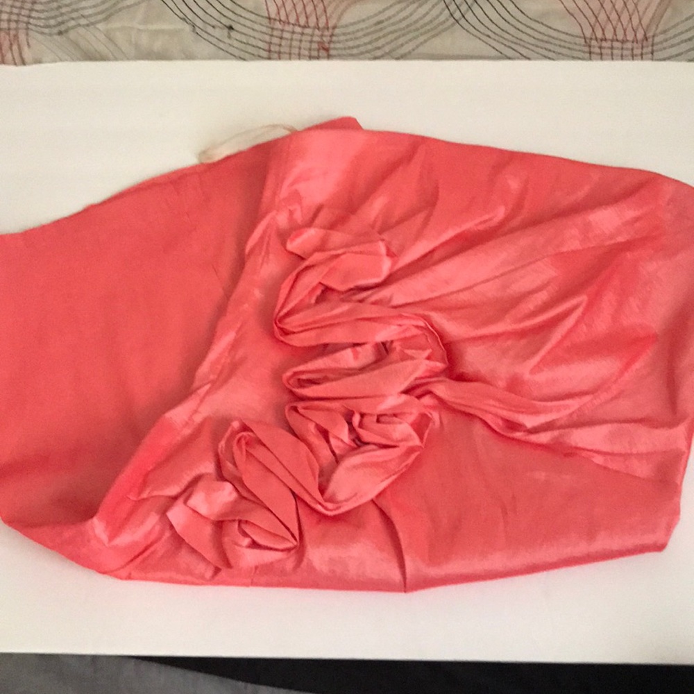 Coral Ribbed Jessica MClintock II Dress